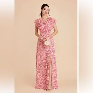 Birdy Grey Pink Floral Maxi Dress